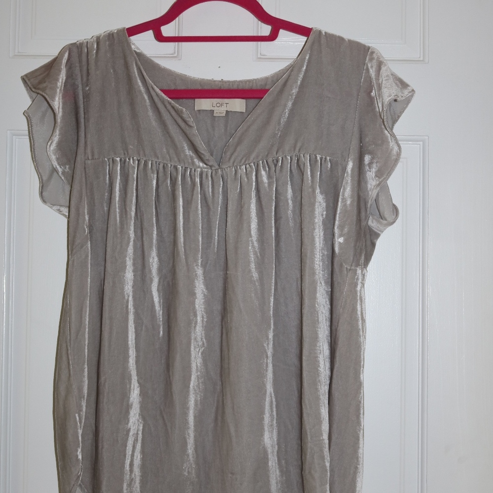 Silver Velvet short sleeve blouse from Loft